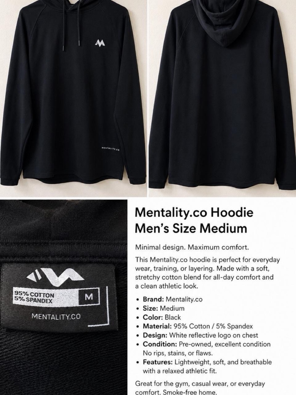Men's Black Lightweight Hooded Shirt Jacket - Picture 4 of 4